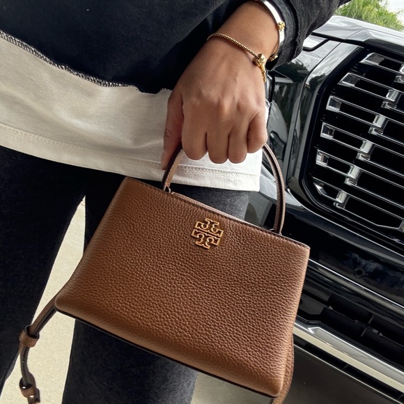 400!+ New Tory Burch Britten Mini Satchel In Moose - Picture 10 of 11
